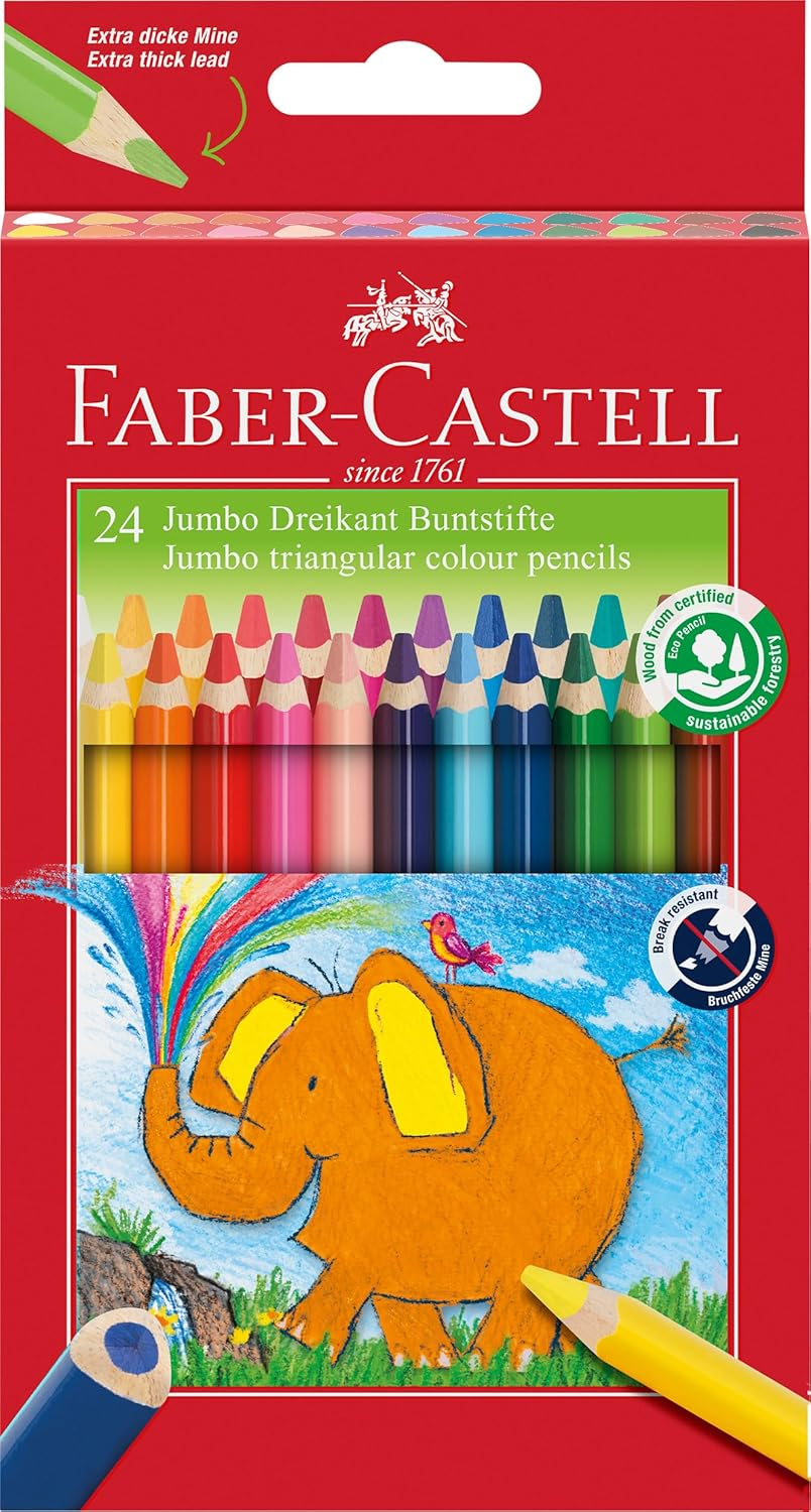 Faber-Castell (116524) Jumbo Triangular Color Pencils (24 Pieces) image number 2