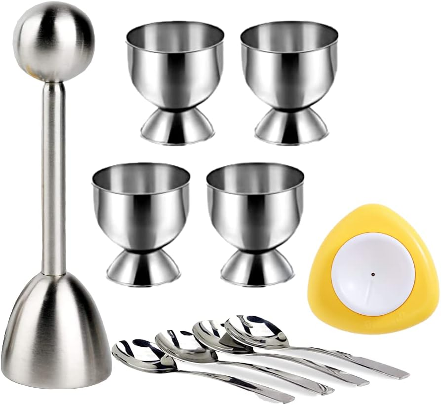 Jawbush Egg Cutter for Raw Eggs - 2 Pack with Magnetic Base and Safety Lock Hard Boiled Egg Peeler Egg Cutter for a Good Hard Boiled Egg Easy Egg Peeler Kitchen Tool