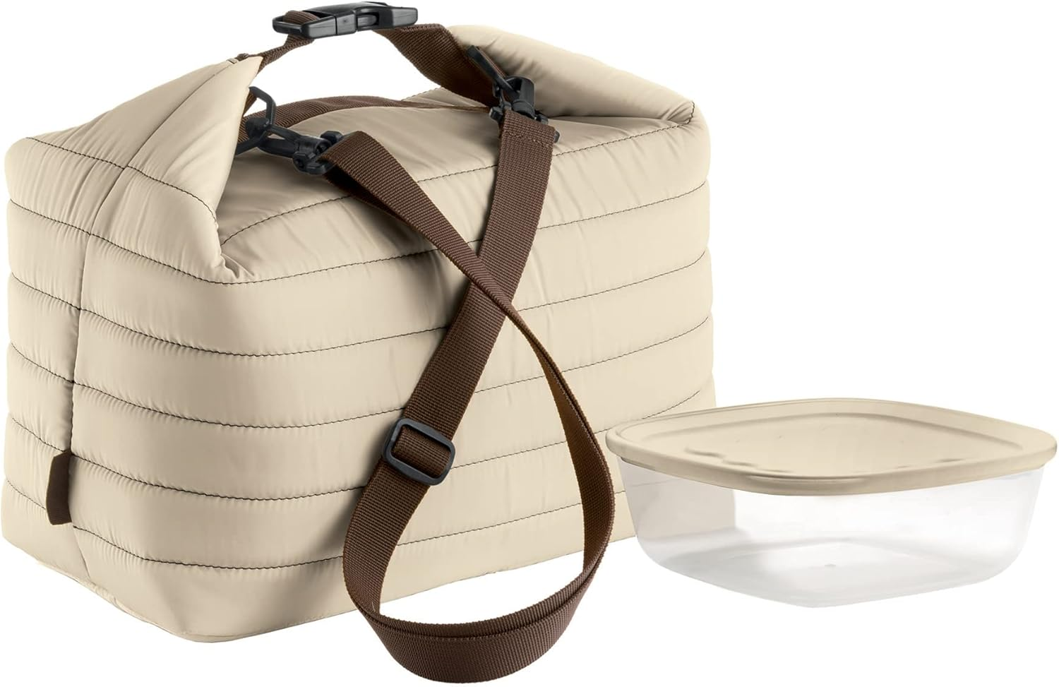 Guzzini - on the Go, Large Thermal Bag M/Food Storage Container Mobile Phone - Light Blue Matt, (Bag) 30 X 18 X 30 Cm; (Container) 19.6 X 19.6 X 7 Cm | 1400 Cc - 032903134