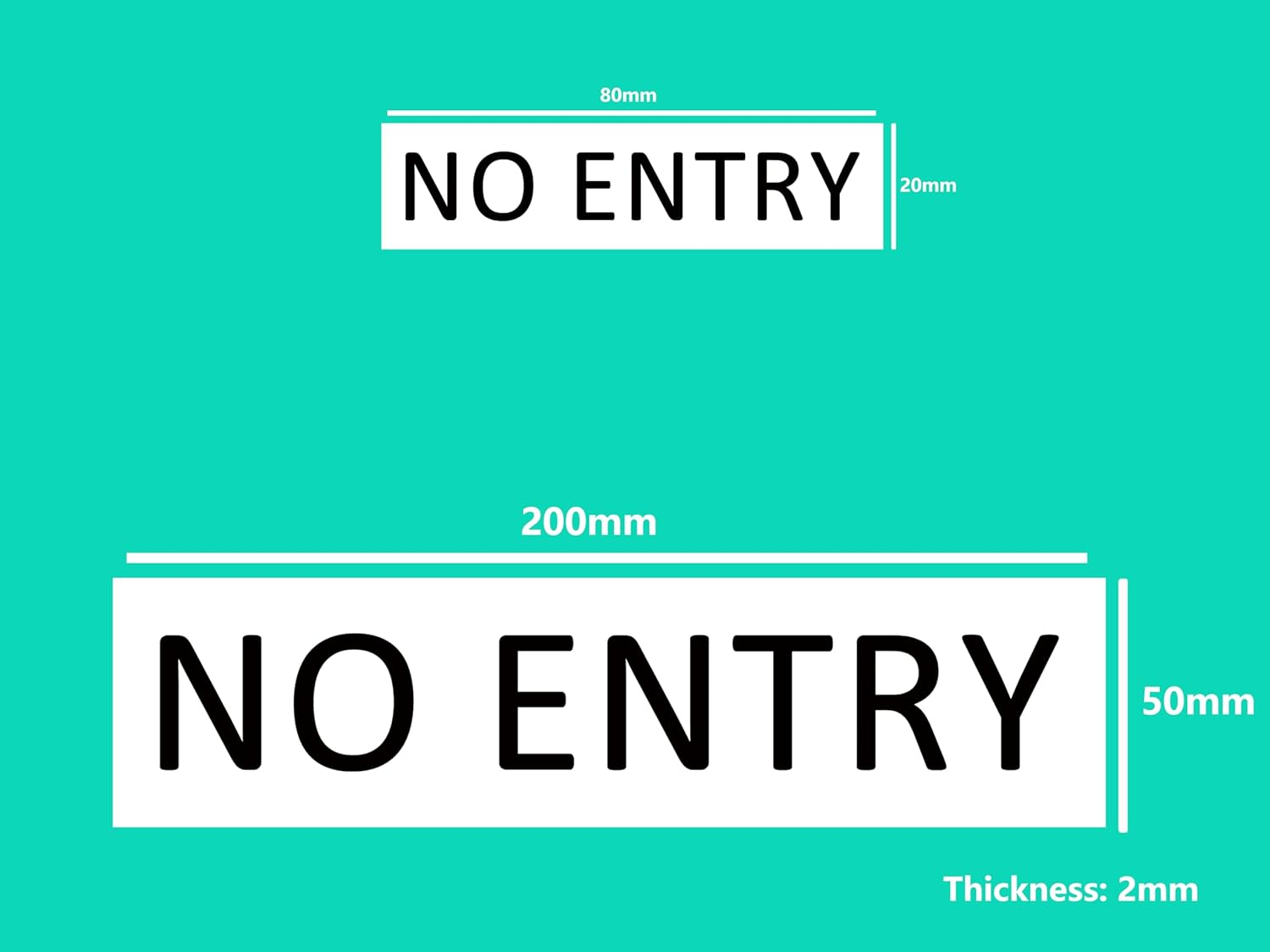 NO ENTRY Sign Self Adhesive Plaque Decal Home Sign (Style 3, 20X80Mm)