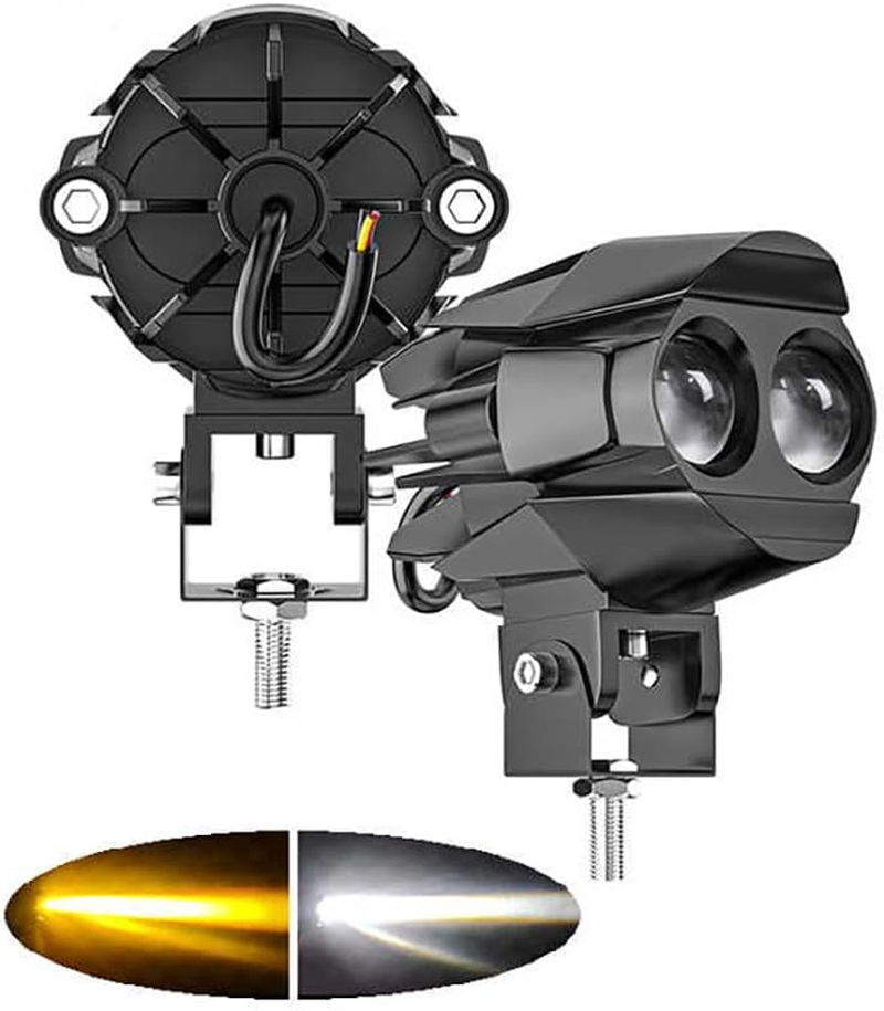 LED Motorcycle Fog Lights, 60W 18000LM Driving Auxiliary Lights, Motorbike LED Lights with Waterproof Wire Harness Kit, LED Spotlights Universal Fit for Motorcycle Car SUV ATV UTV, 2PCS (Black 2) image number 1