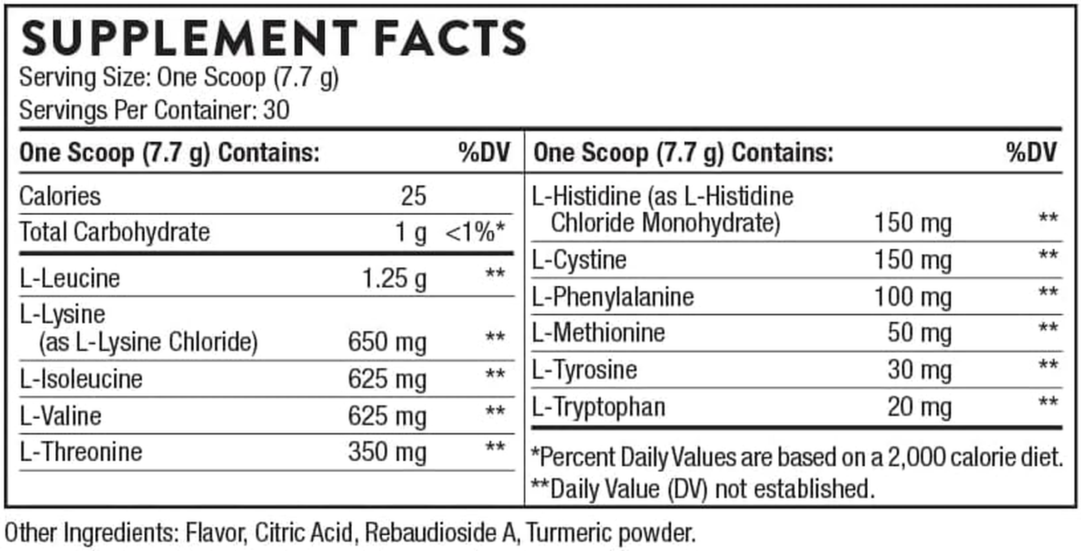 Thorne Amino Complex - Clinically-Validated EAA and BCAA Powder for Pre or Post-Workout - Lemon Flavor - 8 Oz - 30 Servings image number 5