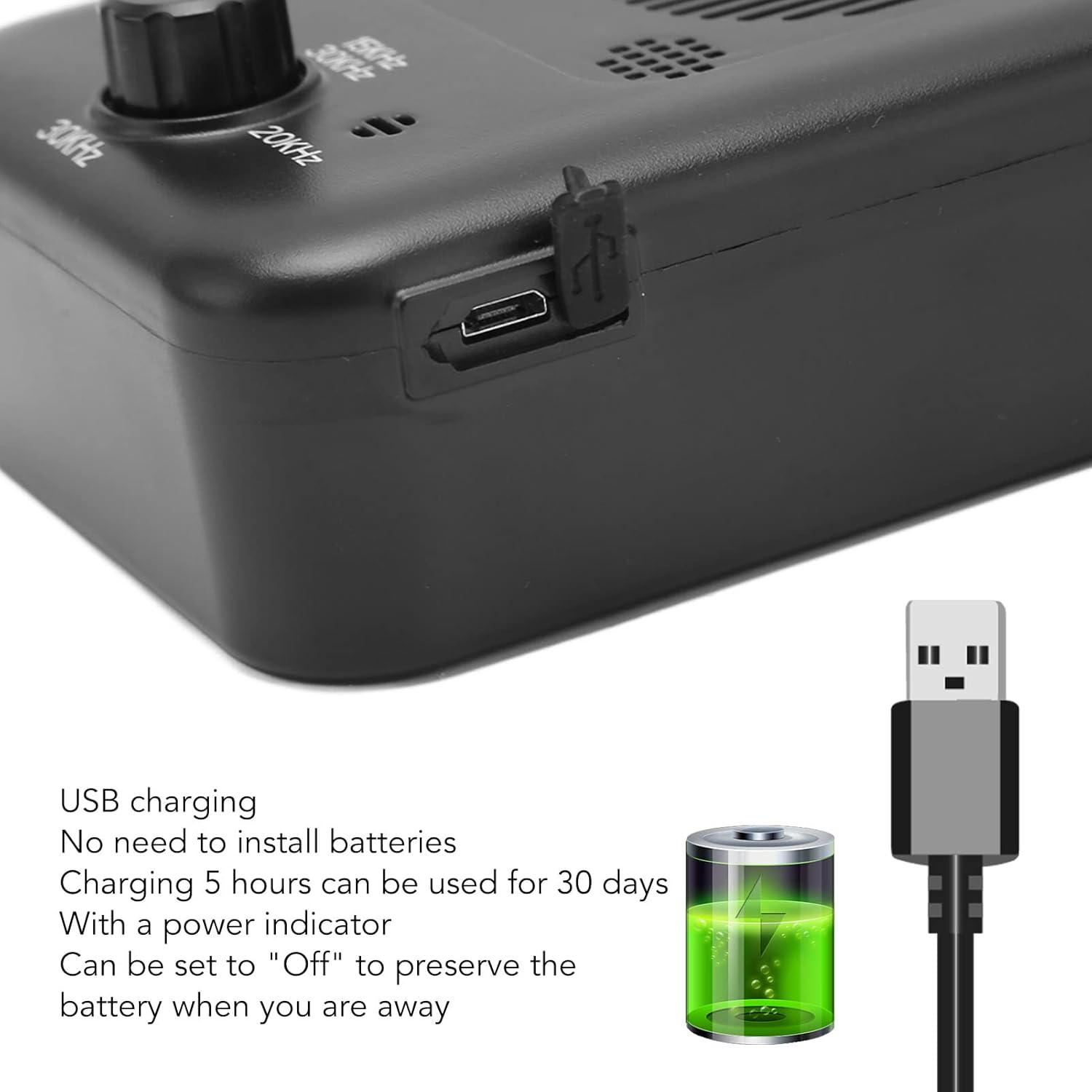 Ejoyous anti Bell Device Dogs, Anti-Bark Ultrasonic Device for Dogs Rechargeable Dog Bark Control Devices Dog Whistle against Barking for Small Medium Large Dogs Indoor Outdoor Use image number 6