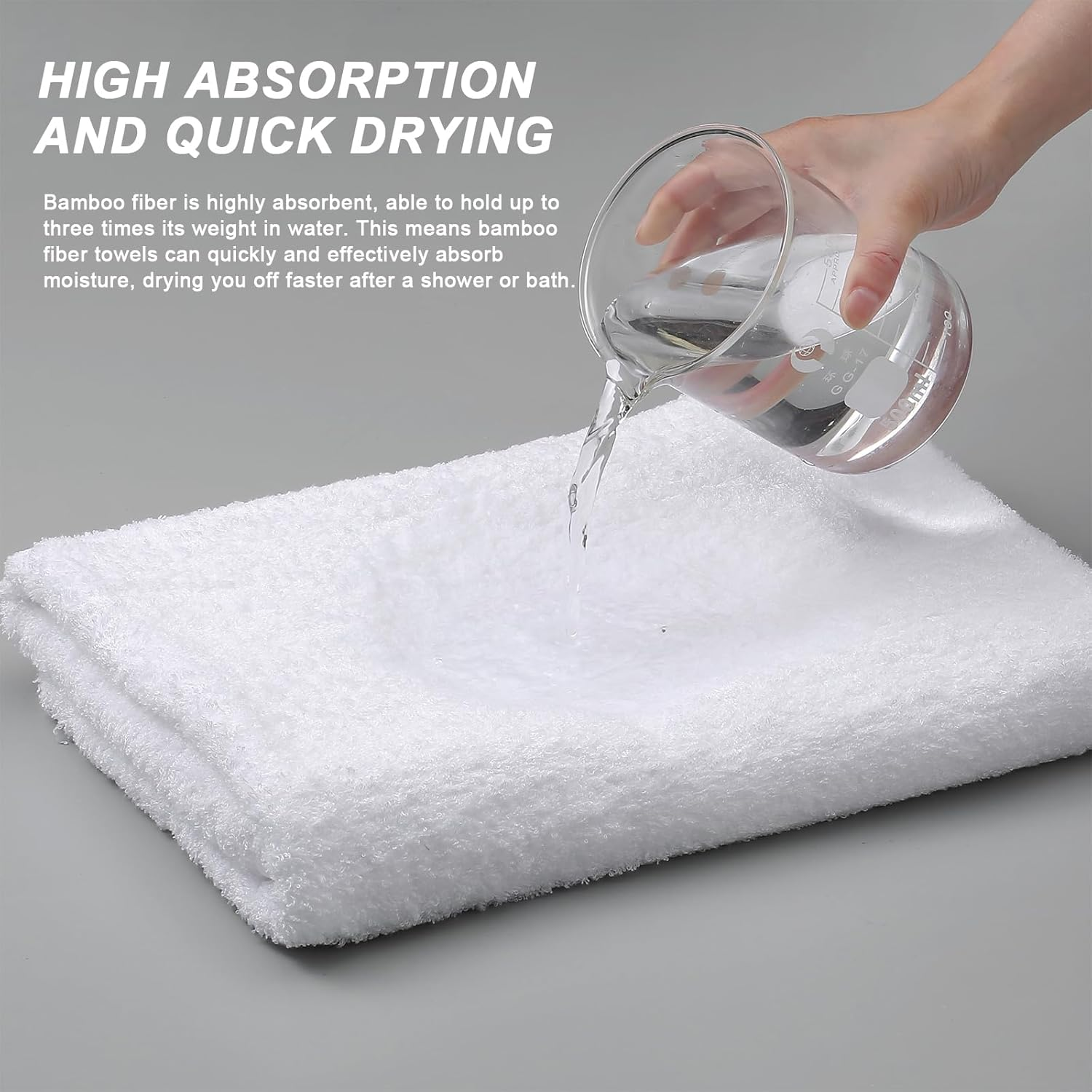 Aibaser Bath Towels, 27X54Inch - Natural, Ultra Absorbent Towels for Bathroom, Travel, Gym, Shower and Spa (6 Piece Set) (White, Bath Towels) image number 3