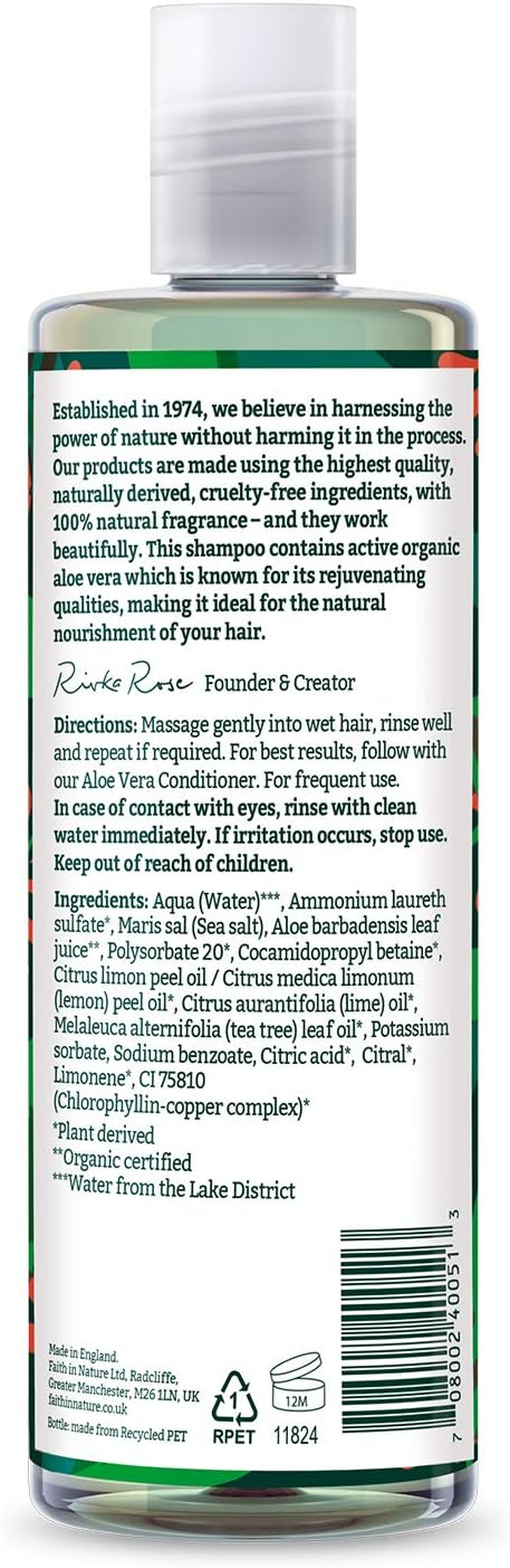 Faith in Nature Rejuvenating Aloe Vera Shampoo 400Ml for Normal to Dry Hair image number 5