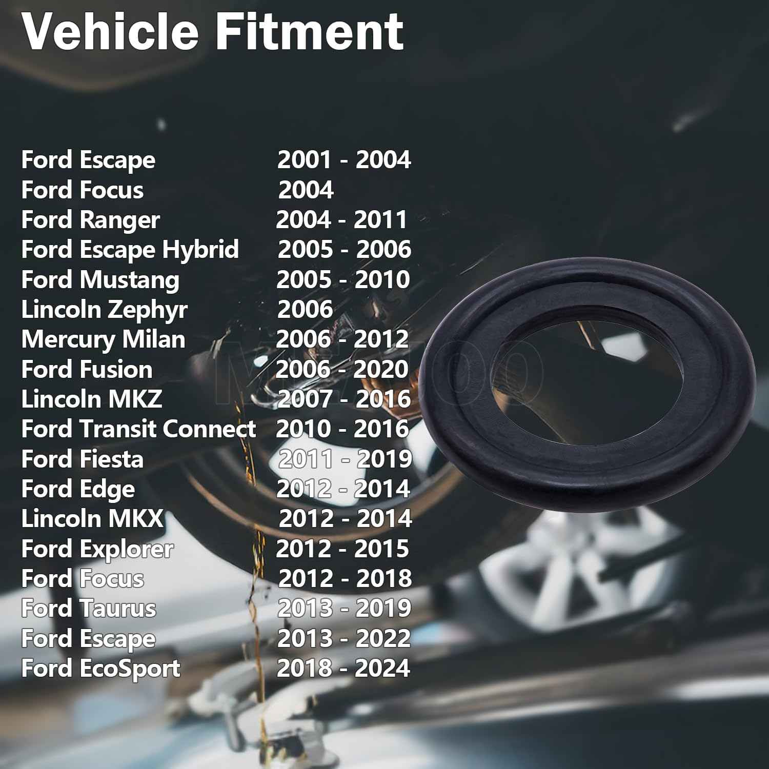 25PCS M14 Oil Drain Plug Gasket Rubber Crush Washer Seals 097-139, F0RD-5066453, F5TZ-6734-BA Engine Oil Pan Drain Plug Seal for Ford Focus image number 6