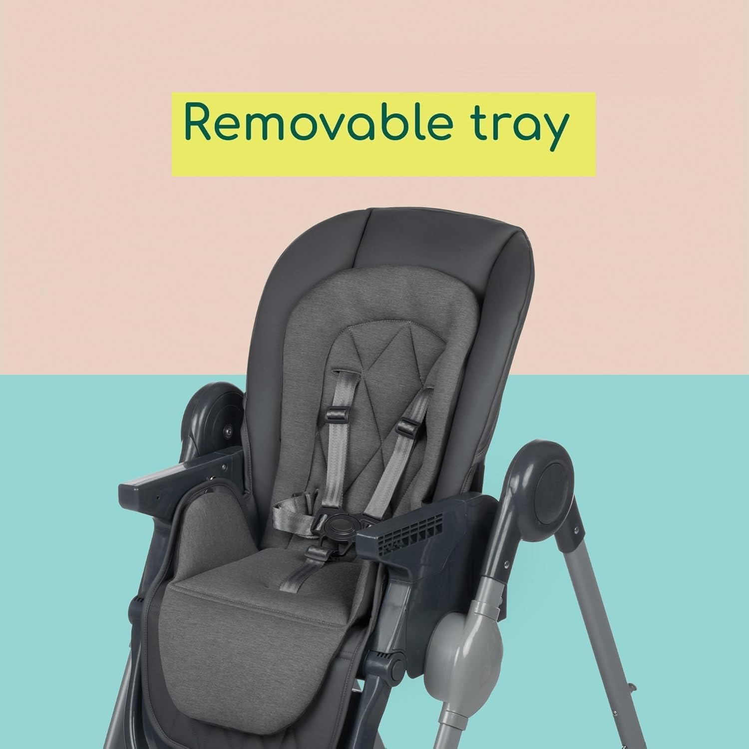 Mother&rsquo;S Choice Strand Hi-Lo Highchair (Mineral Graphite) &ndash; Adjustable Recline, Removable Tray & Padded Seat for Babies 6&ndash;36 Months image number 1