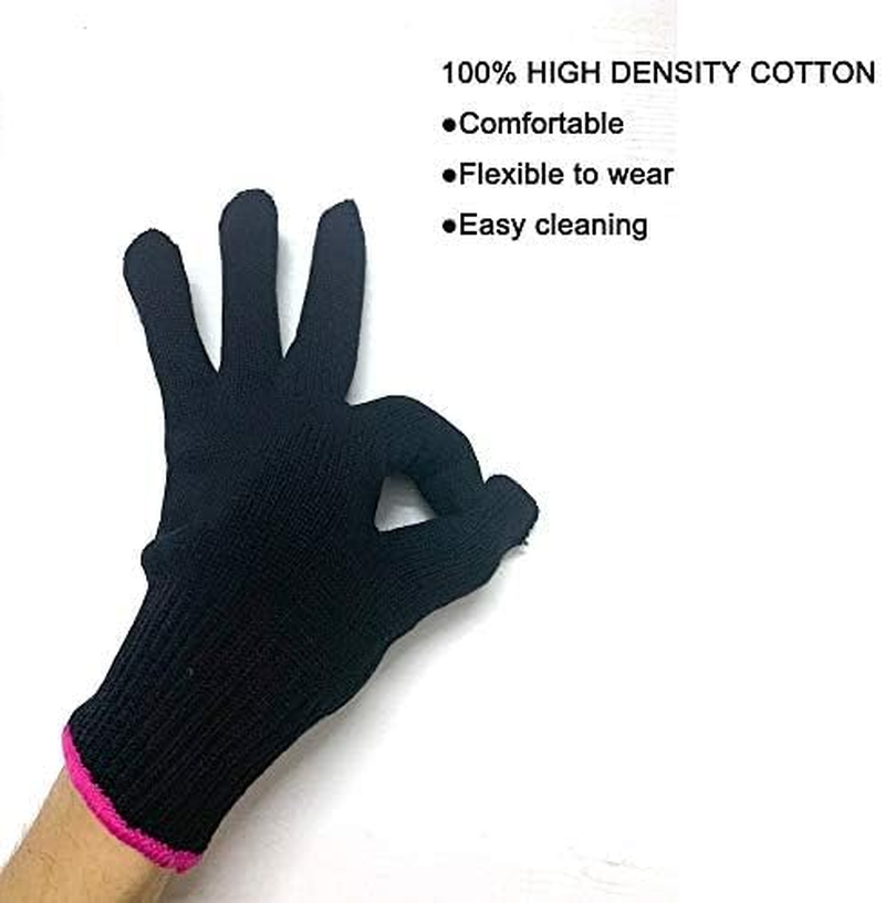 2 Professional Heat Resistant Gloves for Hair Styling Heat Blocking for Curling, Flat Iron and Curling Wand Suitable for Left and Right Hands image number 3