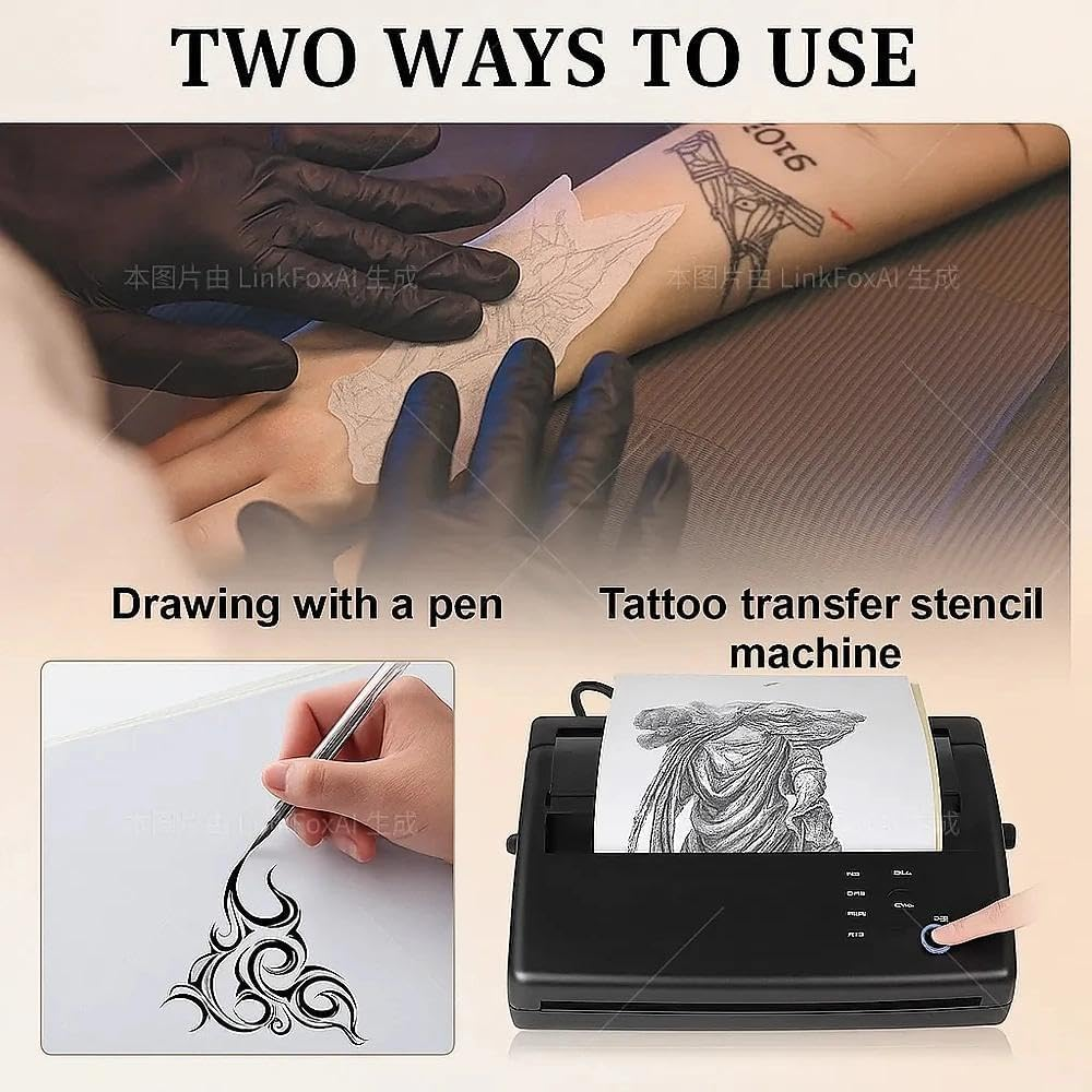 CRFY Tattoo Practice Skin with Transfer Paper &ndash; 10PCS Fake Skin (7.4&times;5.6 Inch) and 30PCS Transfer Stencil Paper Kit for Beginners & Professionals image number 2