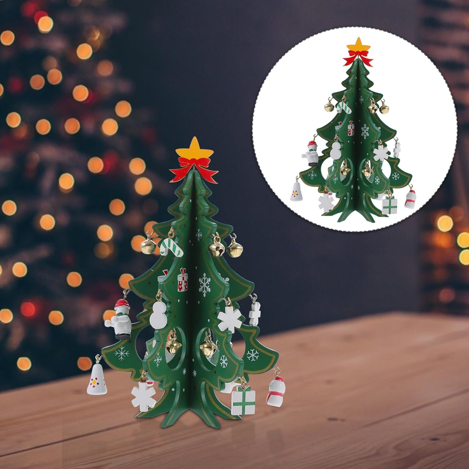 Creative Mini Xmas Tree Ornament Tabletop Christmas Tree Decoration for Home Office and Festive Displays Holiday and Window Decor - Multicolor image number 7