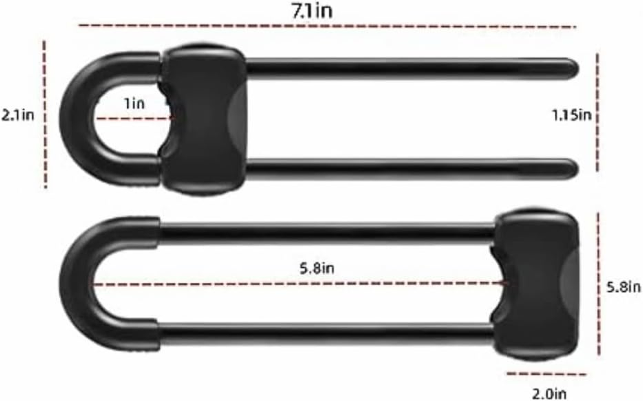 Sliding Cabinet Locks, 6 PCS U-Shaped Proofing Cabinets with Adjustable Child Lock, Baby Safety Locks for Cabinets Childproof Latch for Knob Handle on Kitchen Storage Door Cupboard Closet Dresser Black image number 3