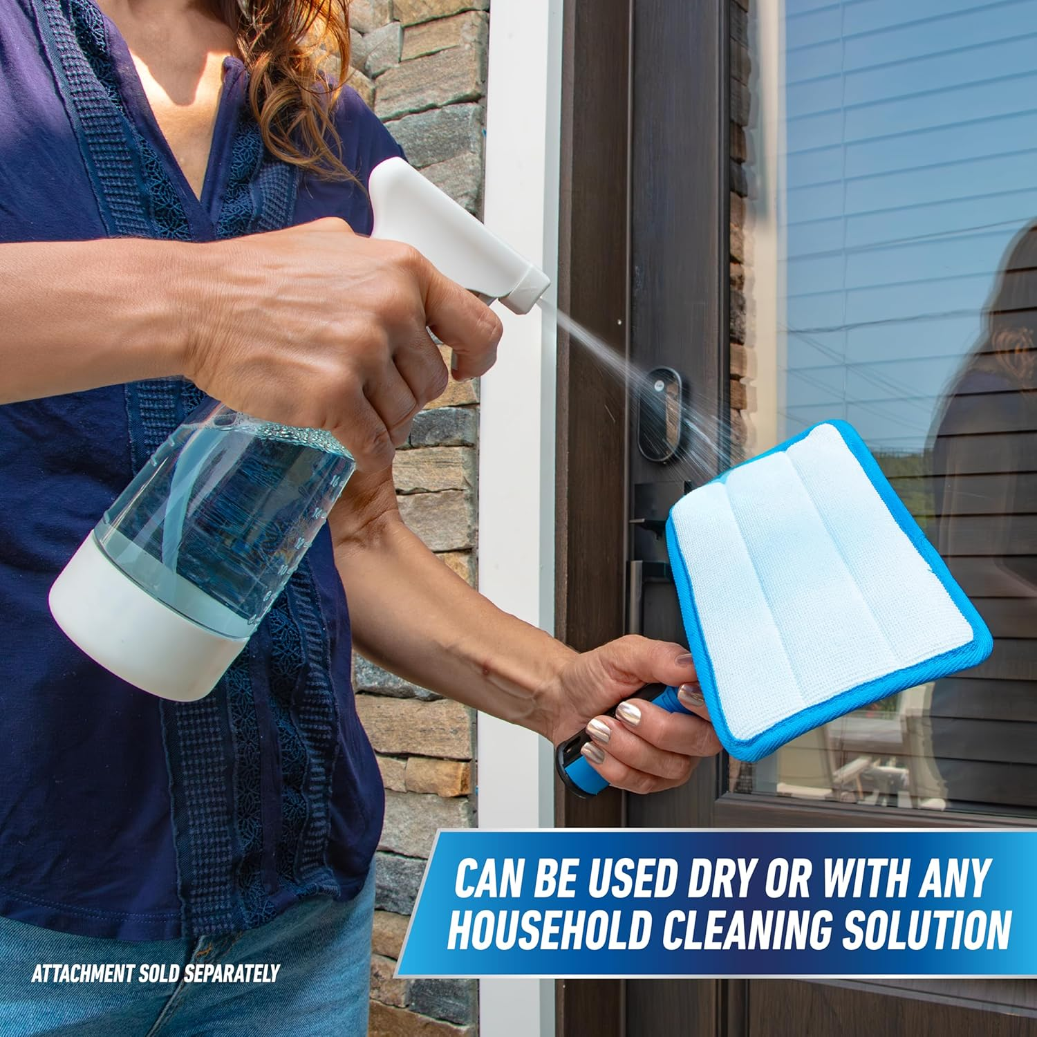 Unger Professional Proclean Indoor Window Cleaning Kit with 2&rsquo; Pole & 2 Machine Washable Microfiber Pads - Window Cleaning Supplies, Household Cleaning Tools, Window Washing Kit image number 2