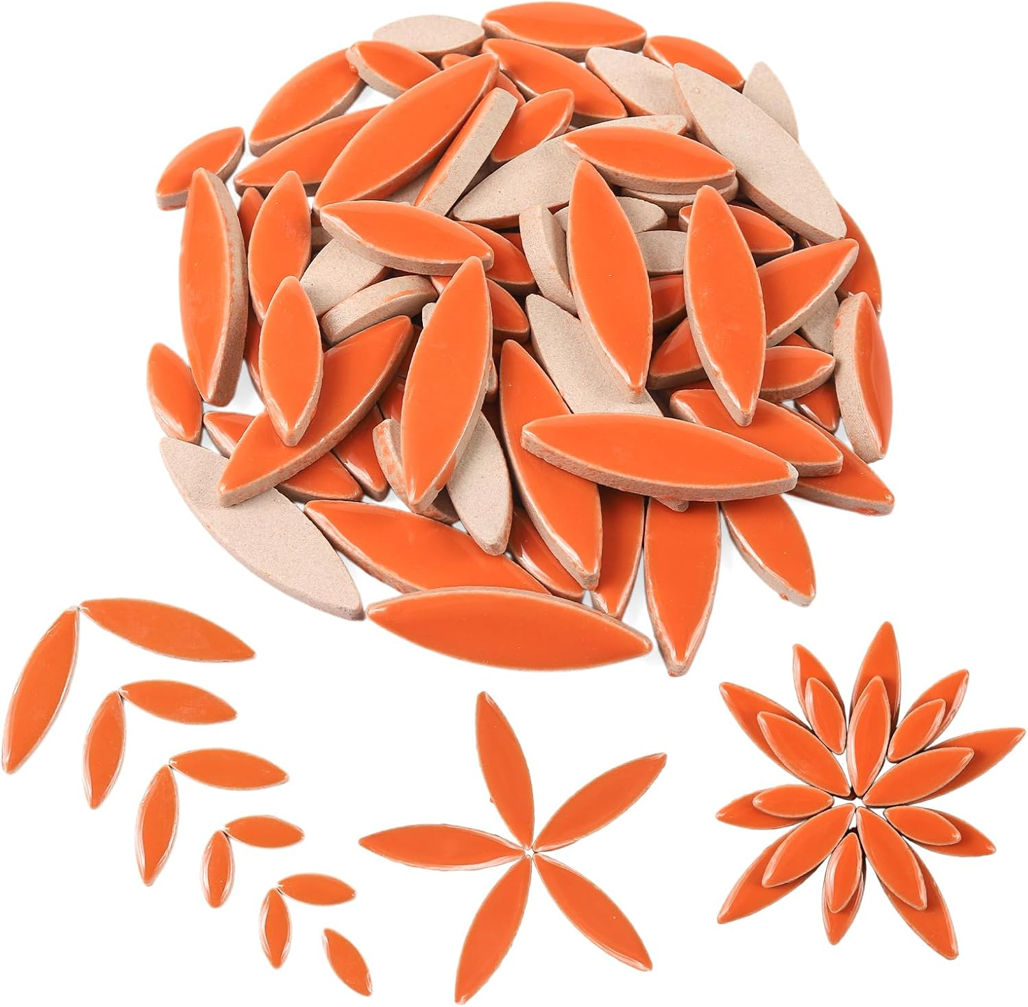 Petal Ceramic Mosaic Tiles for Crafts, 454G Mosaic Tiles Ceramic,Floral Mosaic Craft Supplies for Garden Spring Decoration