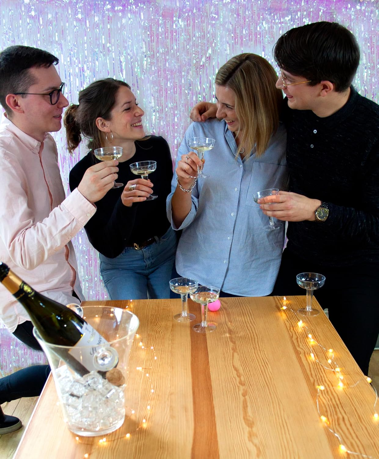 Talking Tables Prosecco Adult Drinking Includes Glasses & Ping Pong Balls | Games for Bachelorette Party, Girls Night, Birthday, Bridal Shower, NYE, Cham, 12 Glasses, Pink (Prose-Pong) image number 4