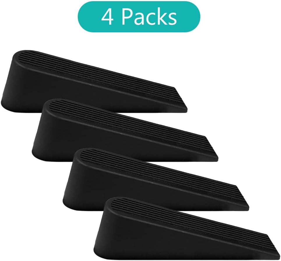 RINGSUN 4-Pack Door Stoppers for Bottom of Door, No-Slip Rubber Door Stopper Door Wedge, Ideal for Floor and Carpet Surfaces image number 4