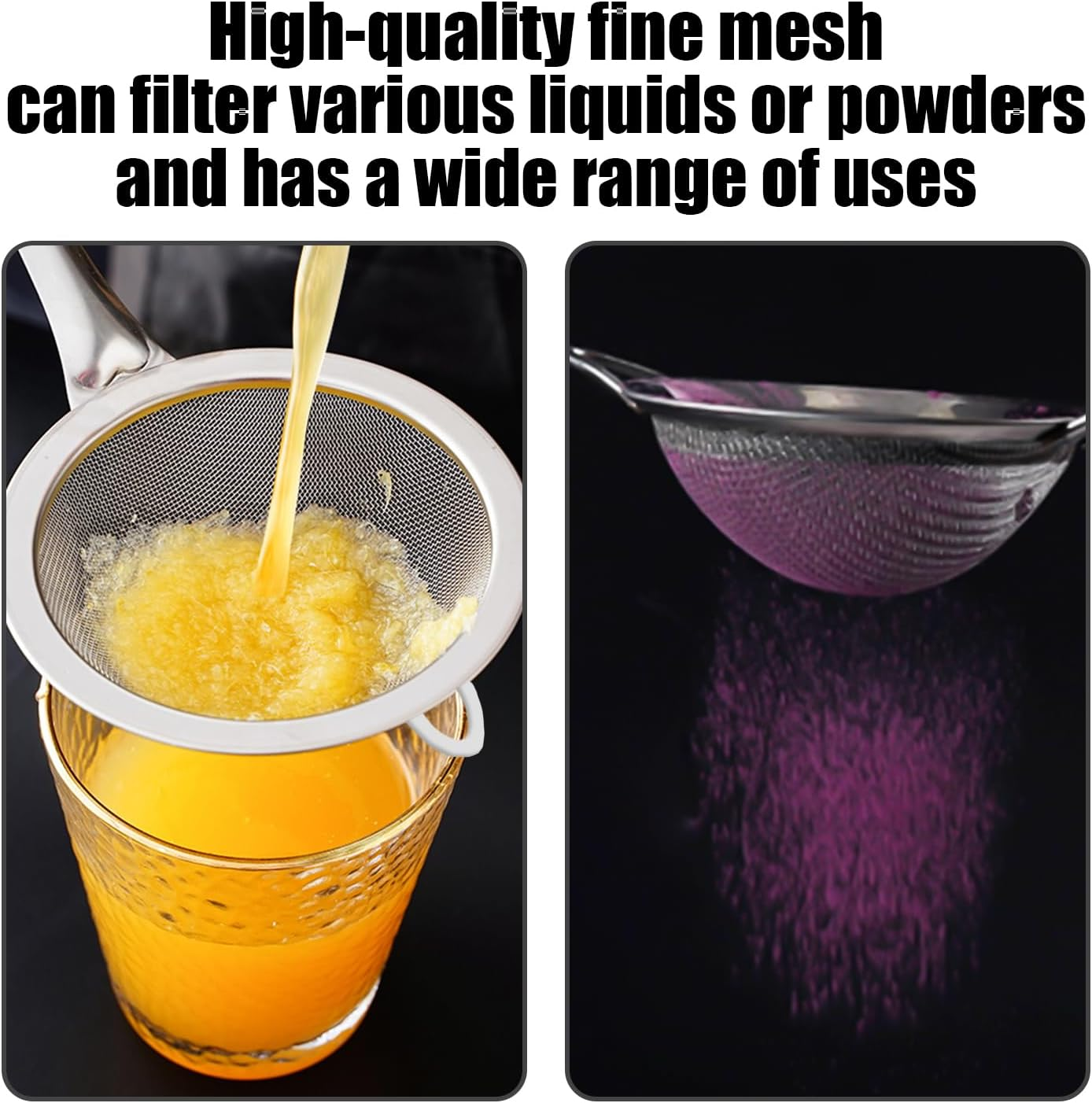 2 Tea Strainers, 2 Small Cleaning Brushes, Fine Mesh Tea Strainer, Mesh Strainer, Strainer with Metal Handle, Extra Fine Tea Strainer, Coffee Filter, Non-Slip Fine Mesh Strainer image number 4