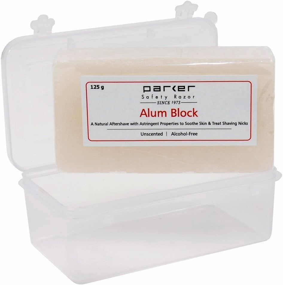 Parker Safety Razor'S Large Alum Block with Travel Case (125 G / 4.4 Oz.) - a Natural Aftershave with Antiseptic Properties