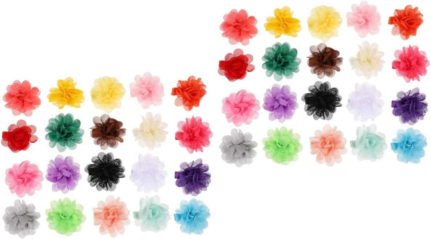KALLORY 40Pcs Diy Headdress Hair Accessories Hair Clip Boys and Girls Floral Hairpin Girls Accessories Colors image number 1