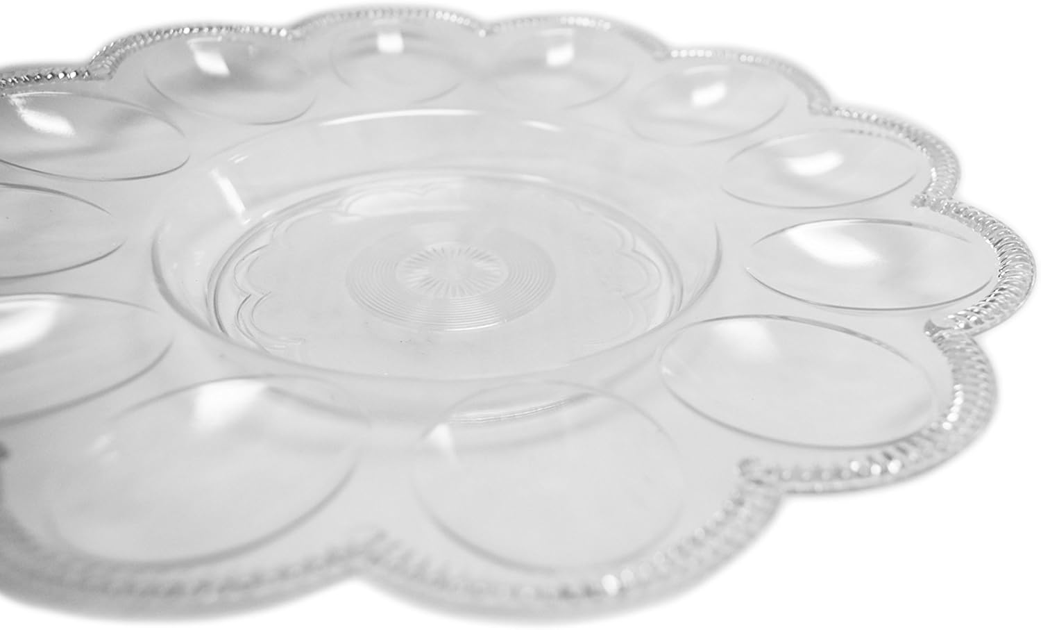 Deviled Egg Crystal Clear 9.5" Diameter Presence Serving Trays! Perfect for Any Party or Social Gathering! (3) image number 1