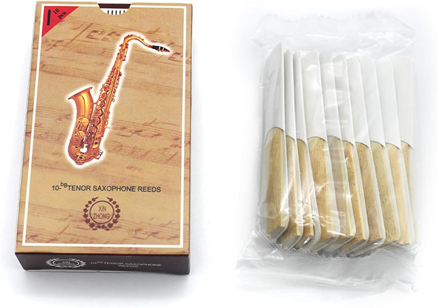 10Pcs Saxophone Reeds Strength 2.5 for Tenor Saxophone Reeds Professional Beginner Sax Accessories Tenor Saxophone Reed