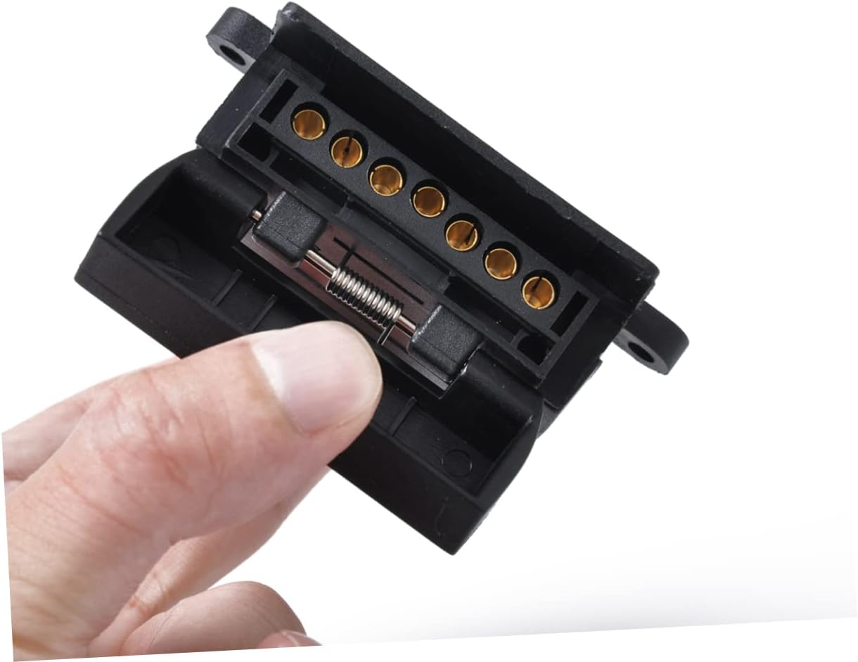 Gatuida Connector Socket Pin Flat Female Australian Trailer Adapter Plug for Rv Boat Truck Use Random Style