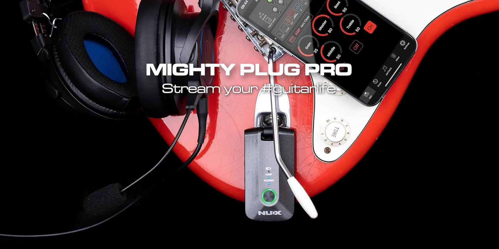 NUX | Mighty Plug Pro Headphone Amp for Guitar and Bass Players in a Pocket-Size and Pocket-Friendly Format