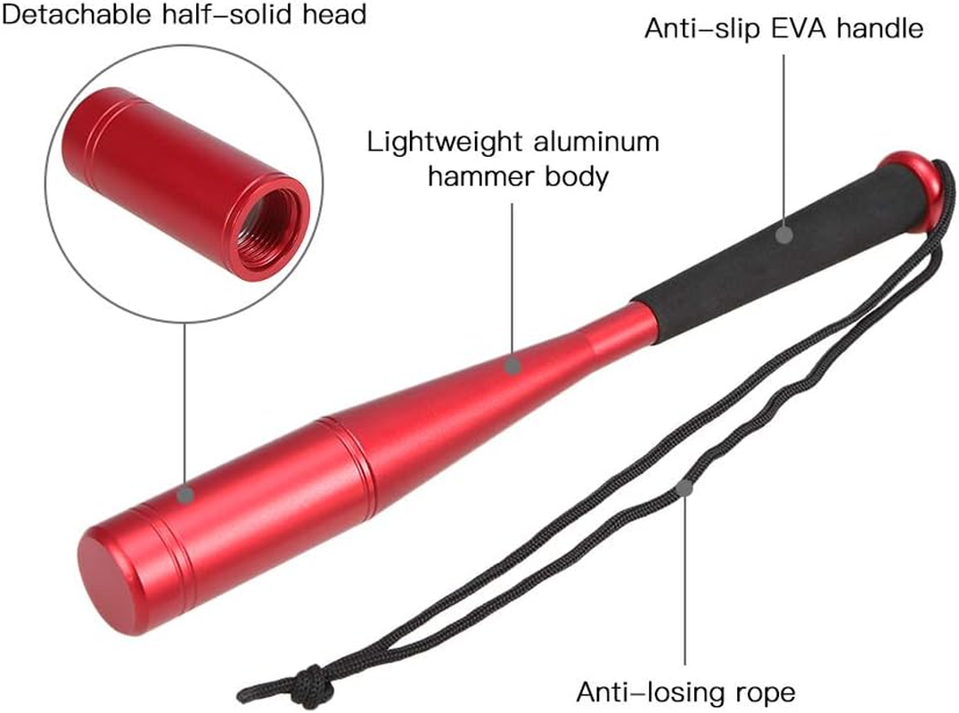 RCKEY Portable Aluminium Fish Hammer with Heavy Semi-Solid Head, Non-Slip EVA Grip, Lanyard - Black, 24.5Cm / 9.6In, 117G / 4Oz image number 5