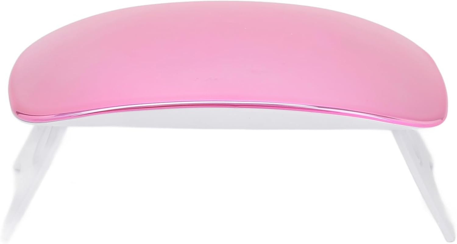 Nail Light, Fast Curing UV Nail Lamp 6W Handheld Foldable Timing Function for Nail Art for Home (Colorful Pink)