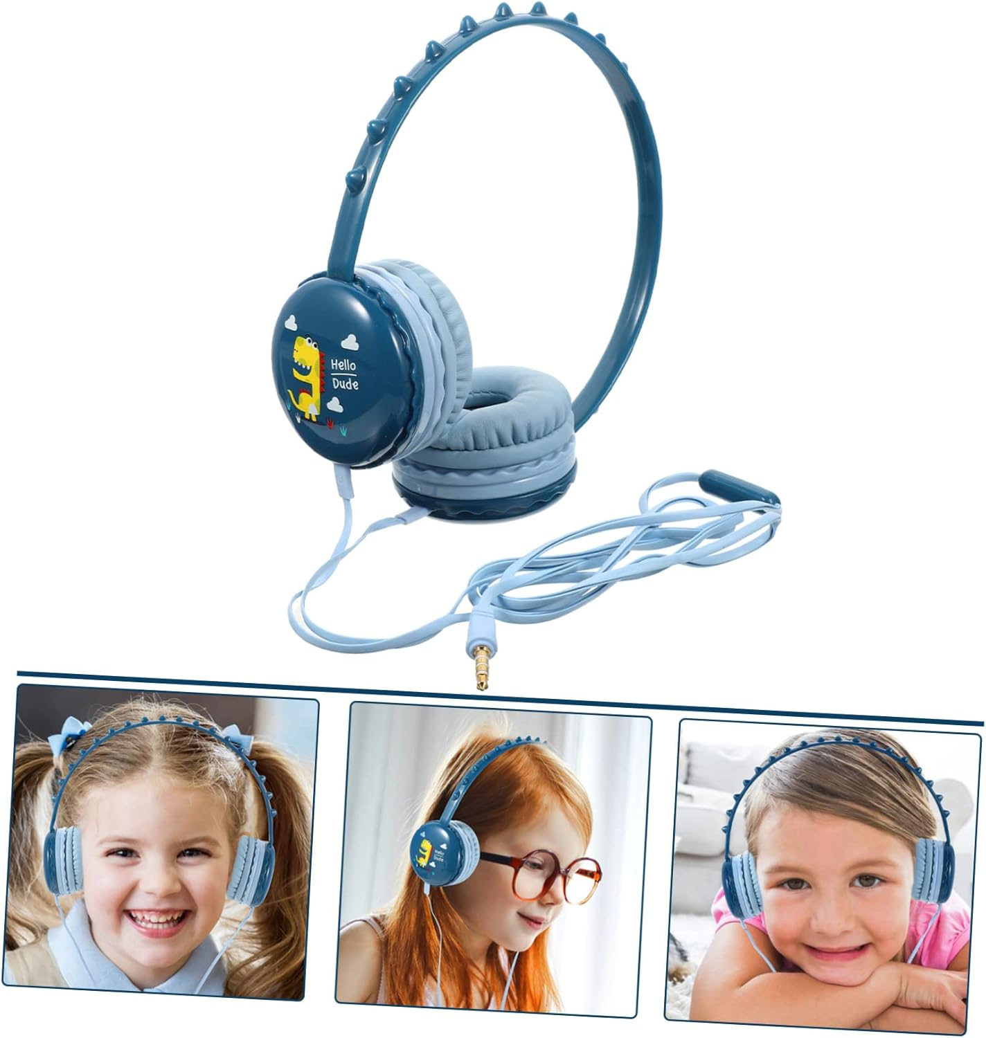 TEHAUX Dinosaur Ear Headphones for Wired Headset with Built Microphone Comfortable Ear Cushions Compatible with Laptop Tablet for Online Classes and Gaming image number 6