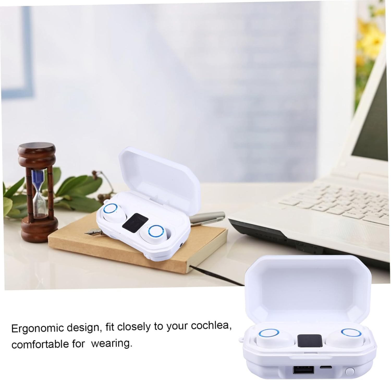 CIYODO Wireless Headphones Touch Control Stereo In-Ear Headset Built-In Microphone Lightweight Comfortable image number 3