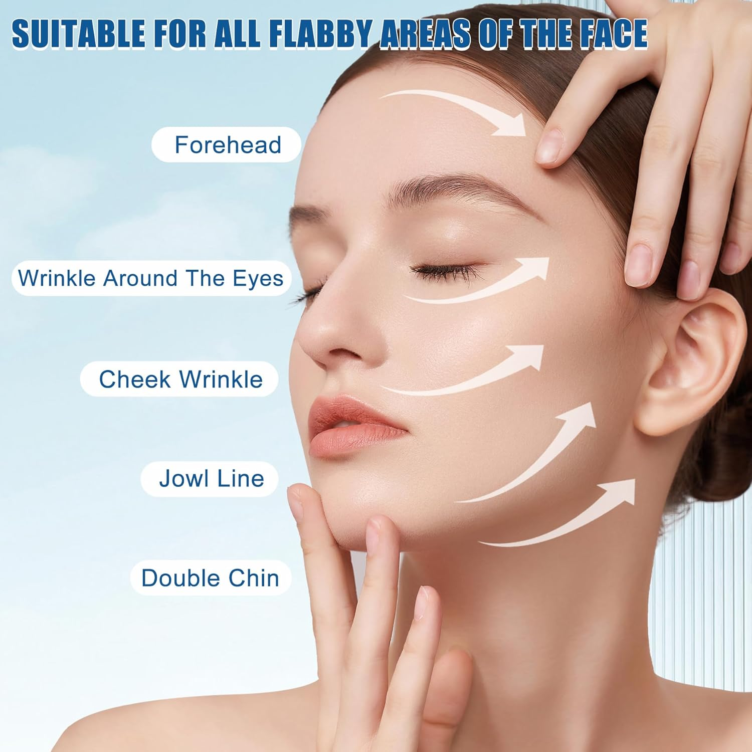 EKIND Face Lift Tape Invisible, 12PCS Facial Line Smoothing & Firming Tape for Women, V-Shaping, Double Chin, Wrinkles & Saggy Skin Reduction image number 3