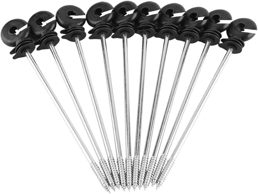 100Pcs Plastic Insulators Electric Fence Long Distance Threaded Insulators Suitable for Wooden Posts