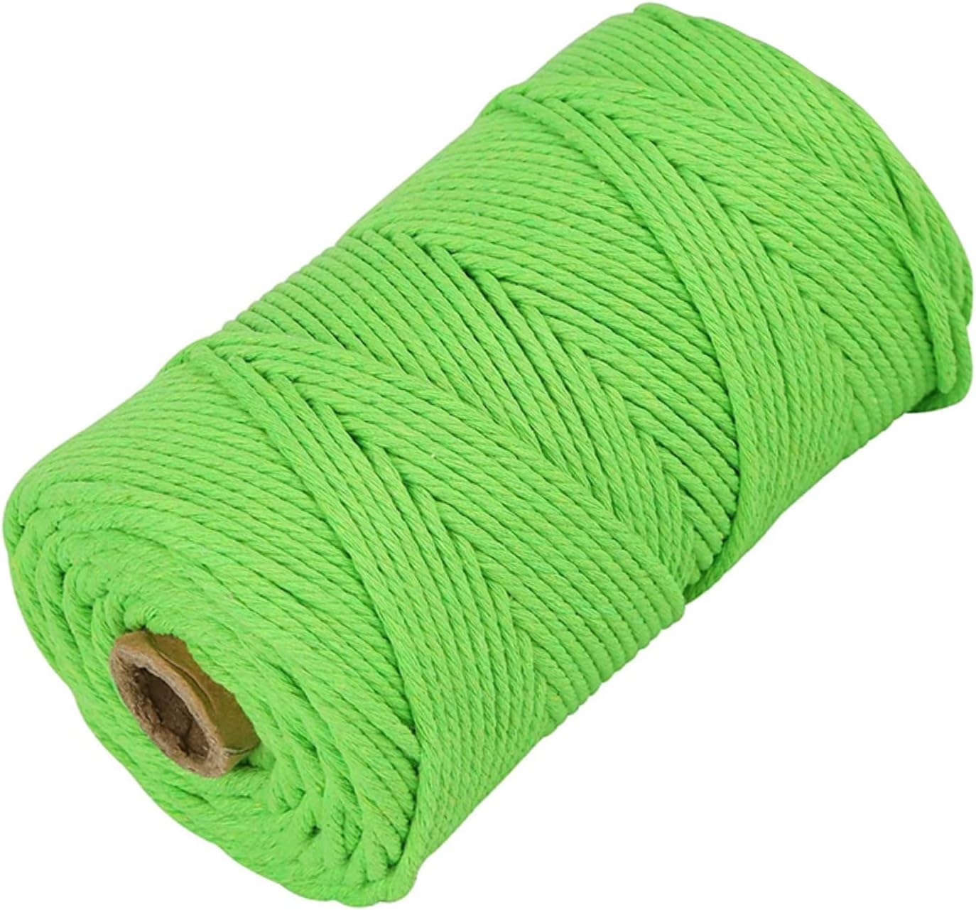 Macrame Cotton Cord, 4 Ply Twisted Macrame Yarn, Natural Cotton Cord Perfect Macrame Supplies for Macrame Plant Hangers DIY Crafts (Green, 5Mm*109Yards)