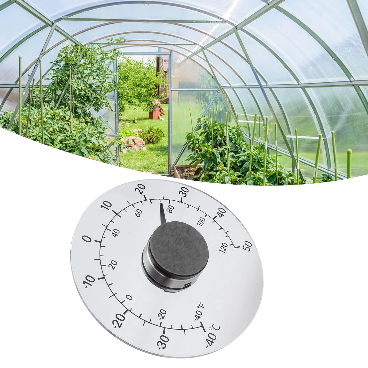 Window Thermometer for Outdoor Use, Stick-On Window Thermometer, Temperature, Waterproof, Transparent Dial, No Battery Required, round Diameter of 4.3 Inches image number 4