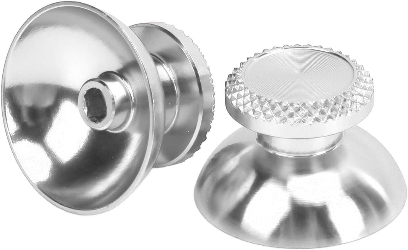 2Pcs Thumb Grips Joystick Cap Analog Stick Cover for PS5, Thumb Grip Caps for Handheld Game Console Controller (Silver) image number 5