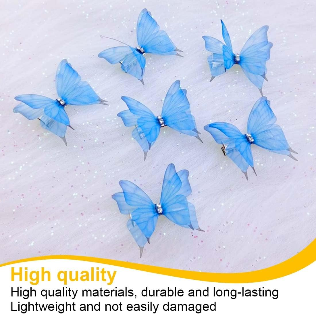 VAEIORP 10 Pieces Butterfly Hair Clip Decoration Women Girls Children Butterfly Set 3D Butterfly Jewellery Bridal Wedding Accessories image number 4
