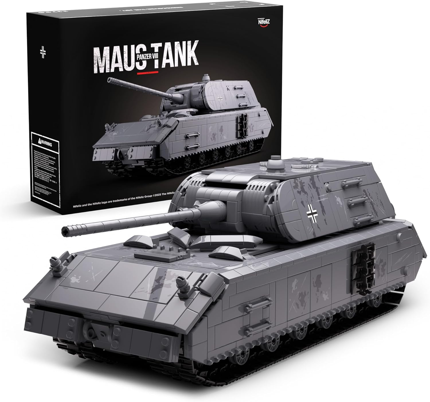 Nifeliz Maus Tank Building Sets for Adults, WW2 Model Military Panzer VIII Tank for Military Fans, Army Model to Build and Display, Collectible Gifts (2272 PCS, NF10289)