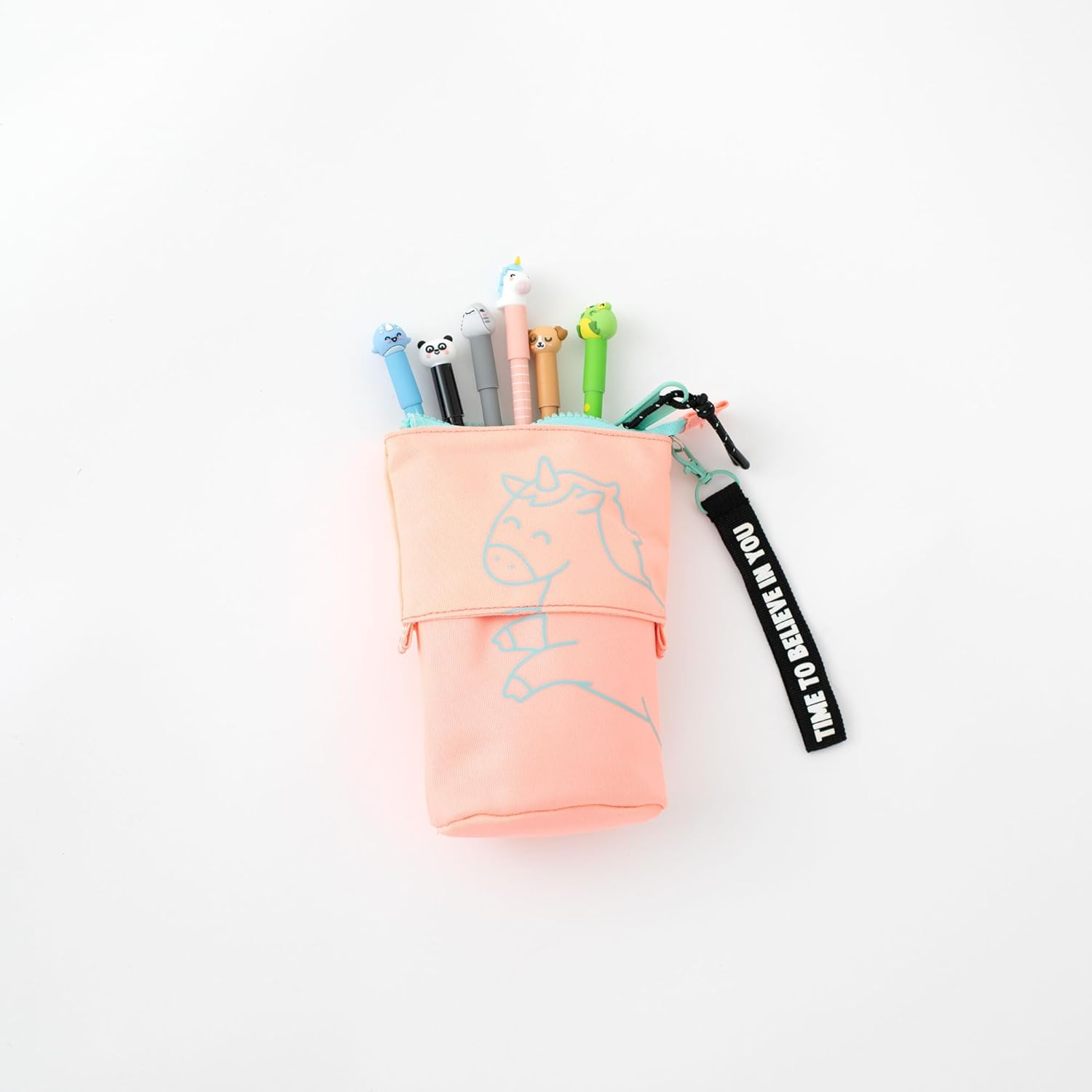 Mr. Wonderful - Retractable Pencil Case + 6 Erasable Bo-Bo Pink Pens - Time to Believe in You image number 1