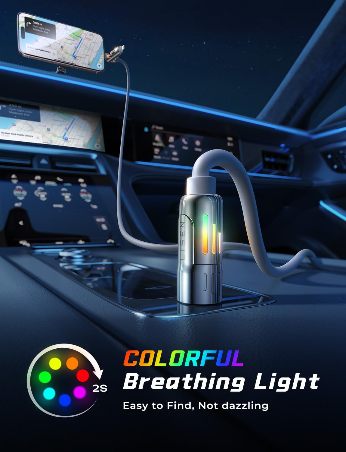 LISEN USB C to USB C Cable [2M 240W] 4 in 1 USB C to Lightning Fast Charging Cable Chubby Type C/A to C/Lightning Cable for Iphone 16E 16 15 14 Pro/Macbook/Ipad/ S25/ Multi Chargers for All Devices image number 6