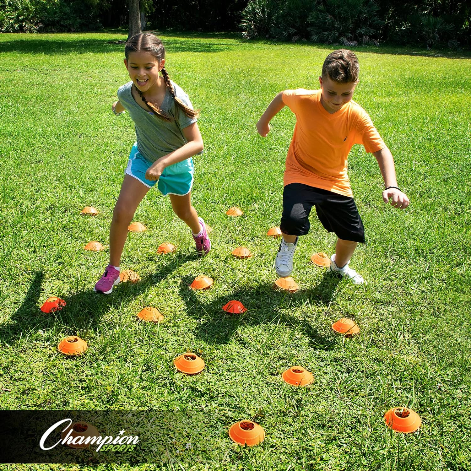 Champion Sports Mini 5" Diameter Flexible Neon Field Cone Sets - Multiple Colors - Neon Green image number 7