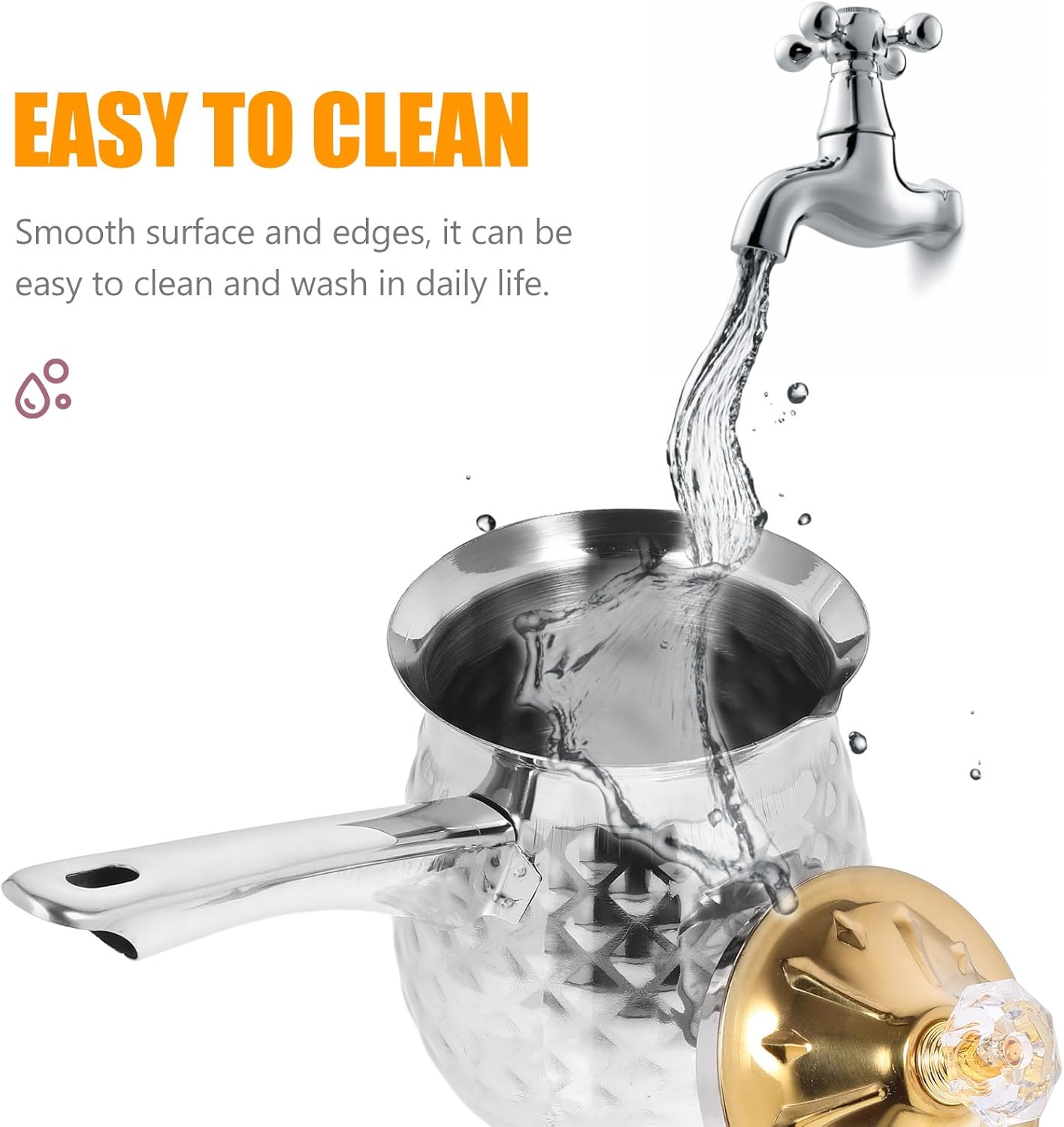 LAPYAPPE Wear-Resistant Stainless Steel Frothing Pitcher Convenient Milk Steaming Jug for Espresso Latte Art Cappuccino Coffee Accessories with Smooth Polished Surface Random Color image number 1