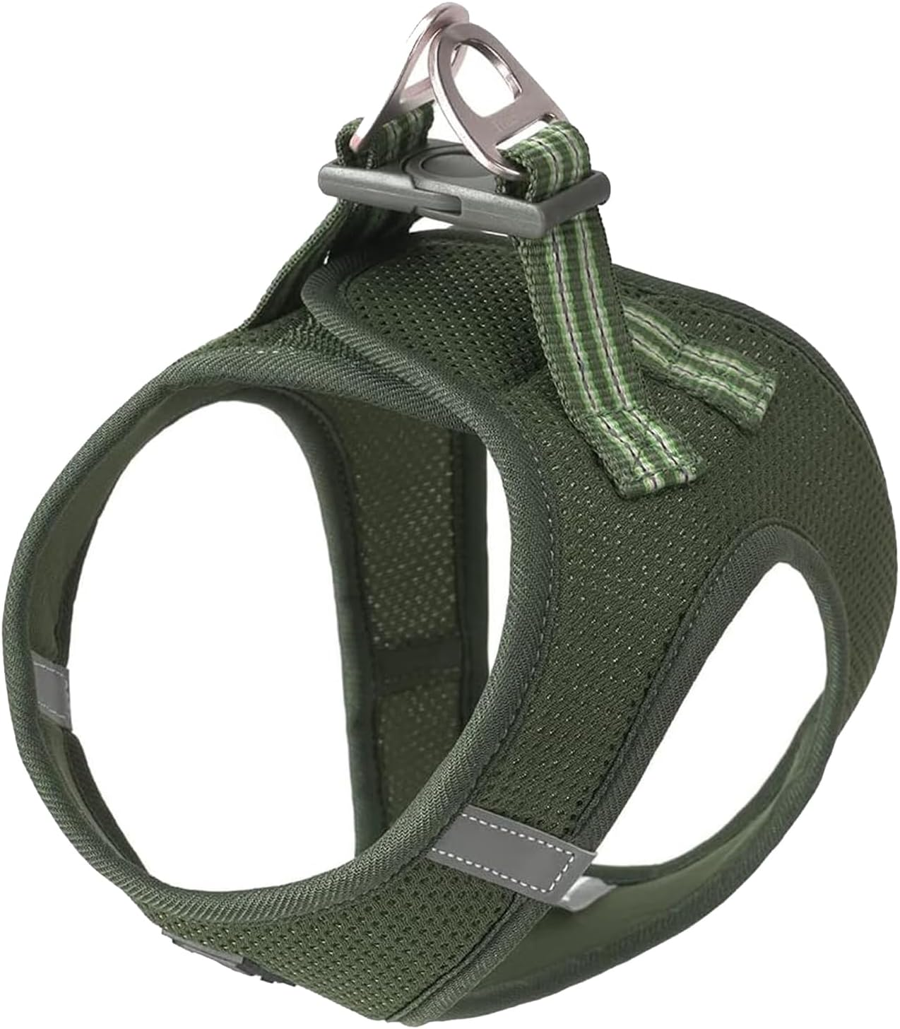 TRUE LOVE Dog Harness Soft Air Mesh Adjustable Reflective Pet Vest for Small and Medium Breeds, Small, Moss Green