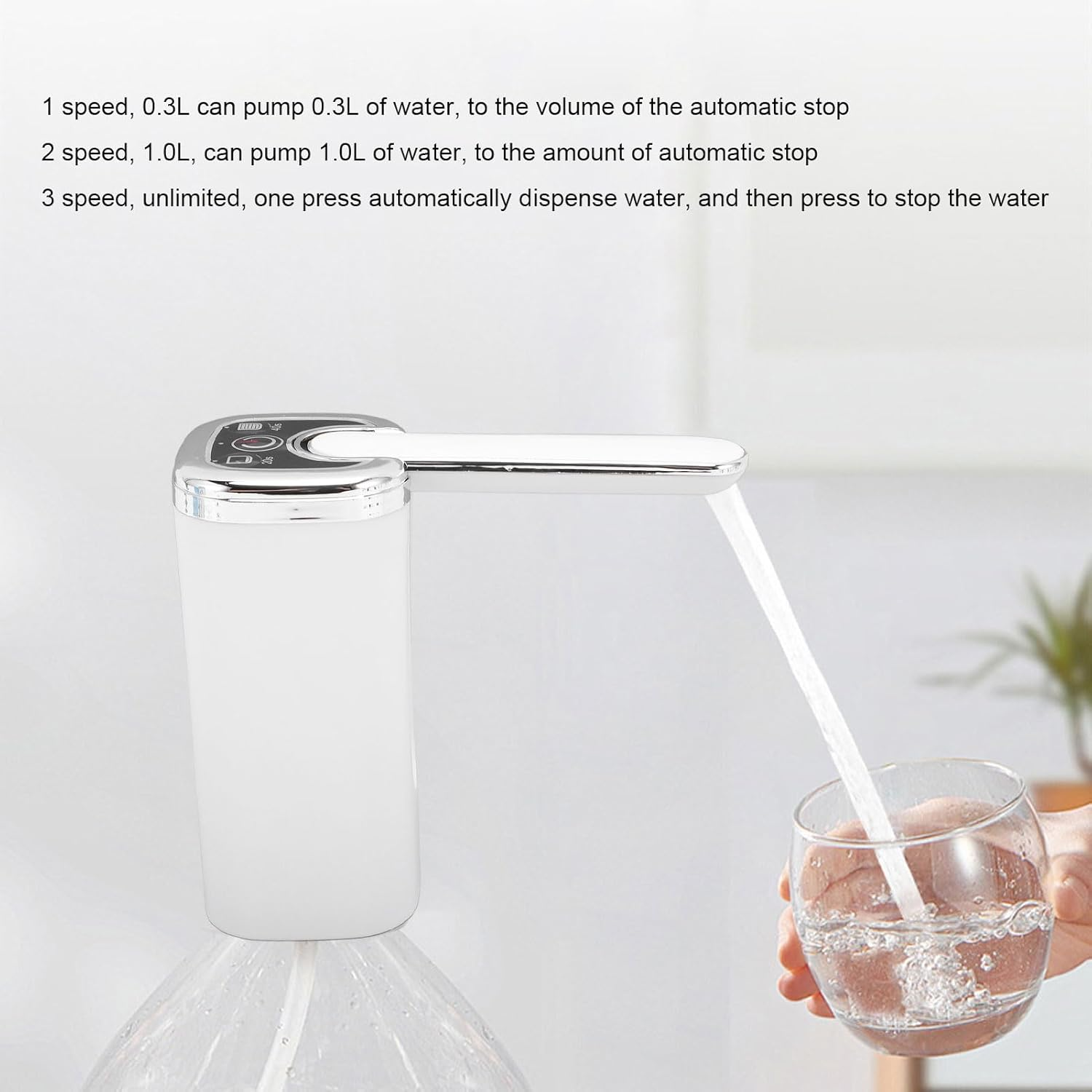 Water Dispenser for 5 Gallon Bottle, Portable Water Bottle Pump, Rechargeable Electric for 5 Gallon Jug, Automatic Drinking Water Pump, Portable 5 Gallon Water Bottle image number 1