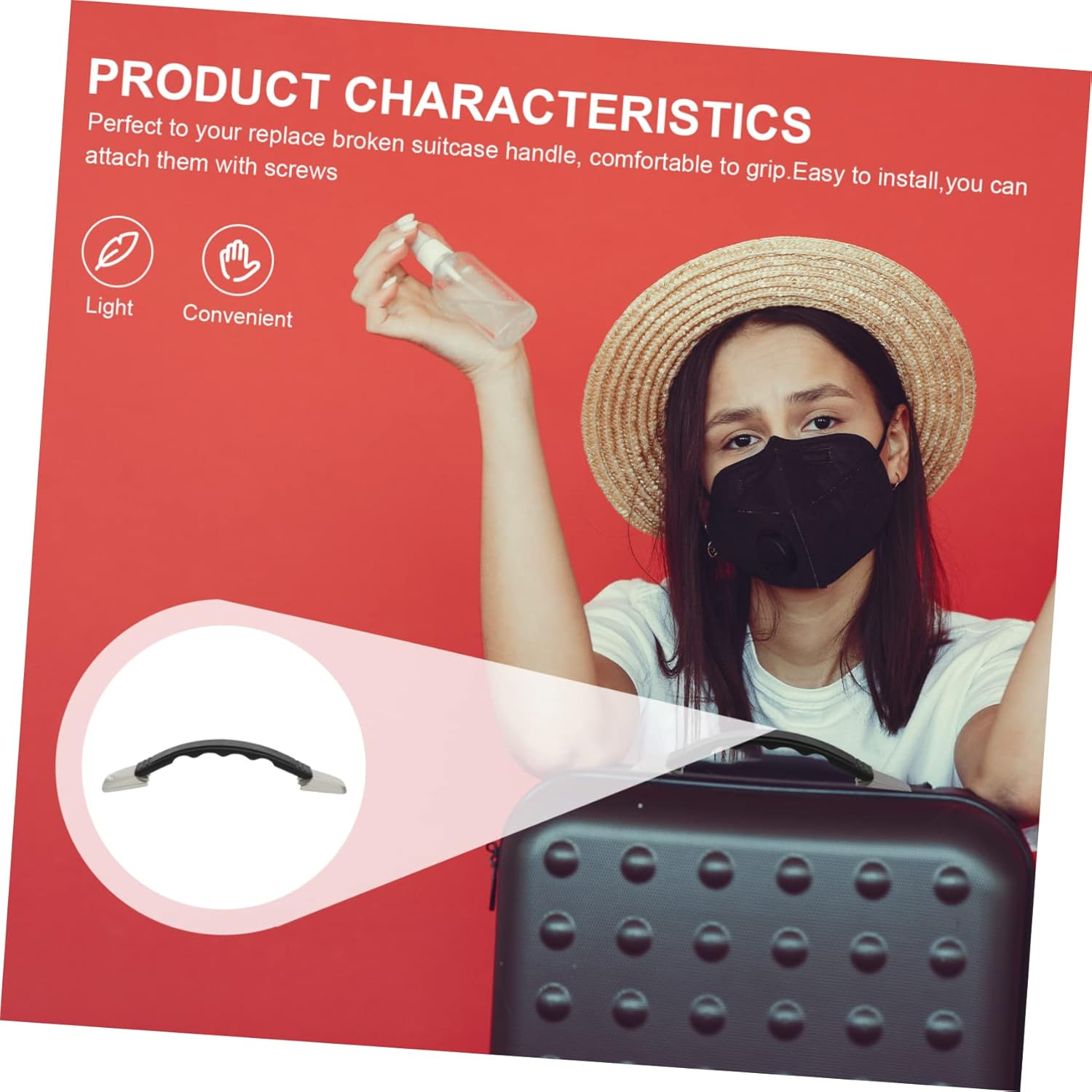 Healeved Replacement Luggage Case Handle Lightweight Suitcase Grip Strap Comfortable Travel Suitcase Handle for Easy Carrying and Secure Attachment image number 3