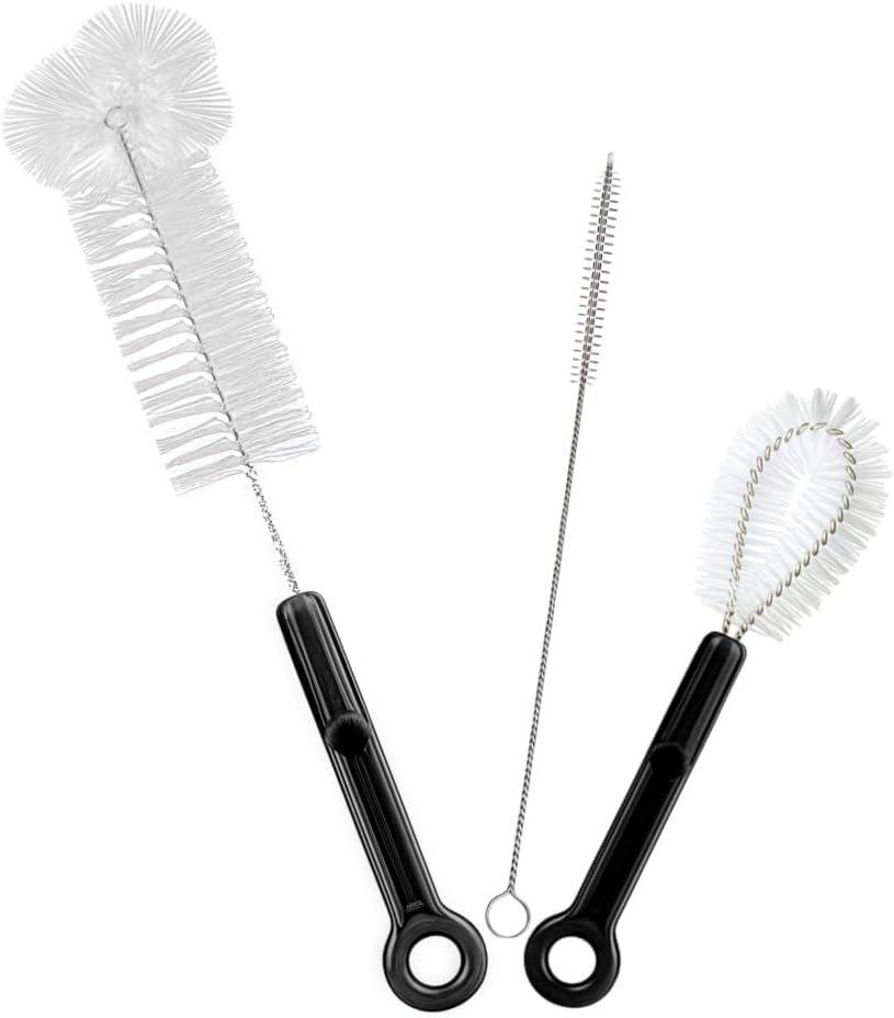3 Pack Bottle Cleaning Brush Set,Long Water Bottle Brush, Straw Cleaner Lid Brush for Travel Mugs, Decanter, Narrow Spaces,Etc.(Black with White) image number 2