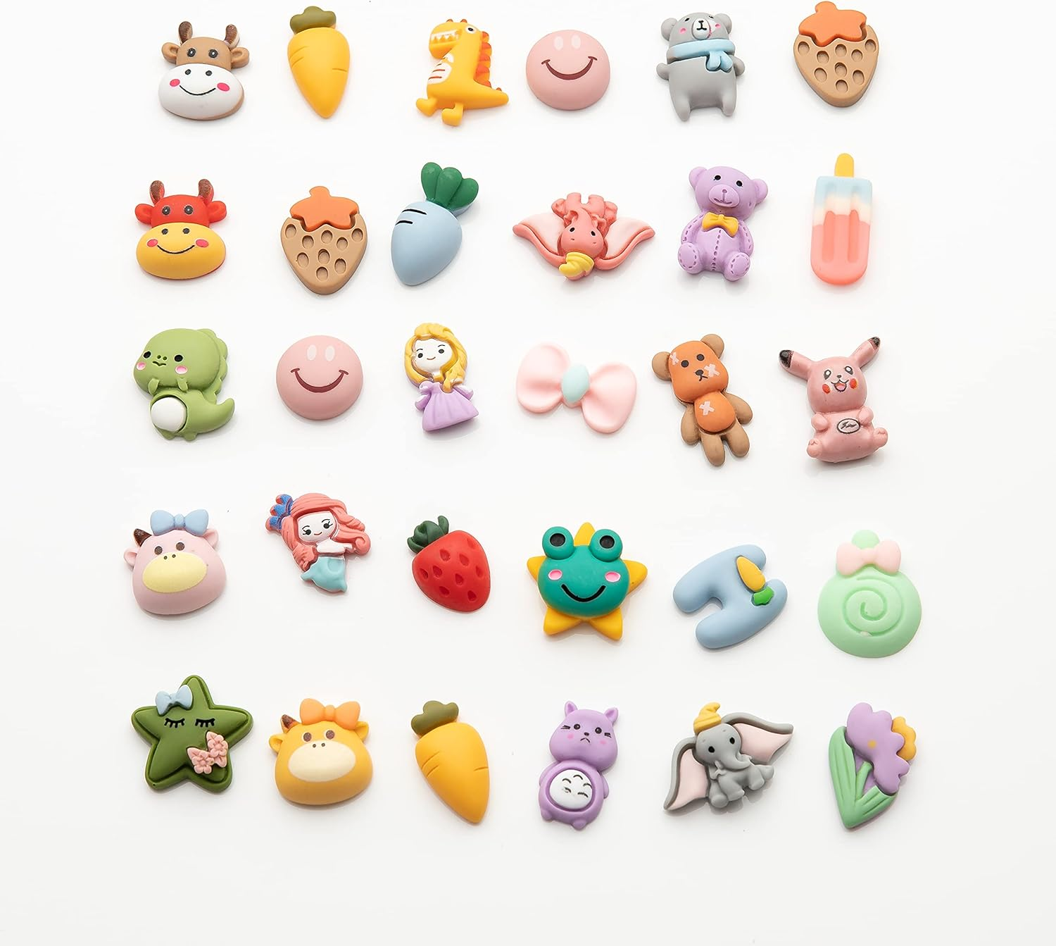 Slime Charms Cartoon Animal and Fruit Cute Set - Mixed Lot Assorted Fruit Resin Flatback Cute Sets for DIY Crafts Making,Decorations,Scrapbooking,Embellishments,Hair Clip 100Pcs - A 25 image number 6