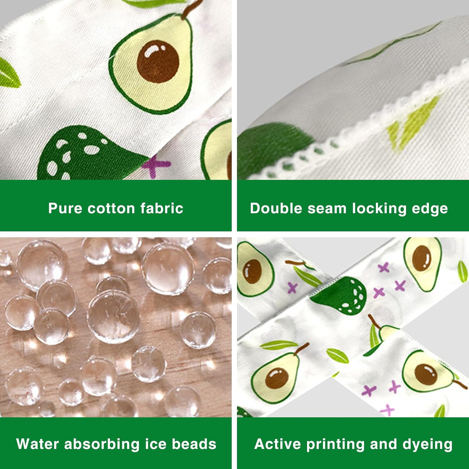 Cooling Bandana for Dogs, Cooling Ice Collar for Dogs, Pet Cooling Scarf, Breathable Dog Cooling Collar, 2 Pieces Cat Bandana Ice Collar, for Cats, Dogs, Camping in Summer (Green + White) image number 5