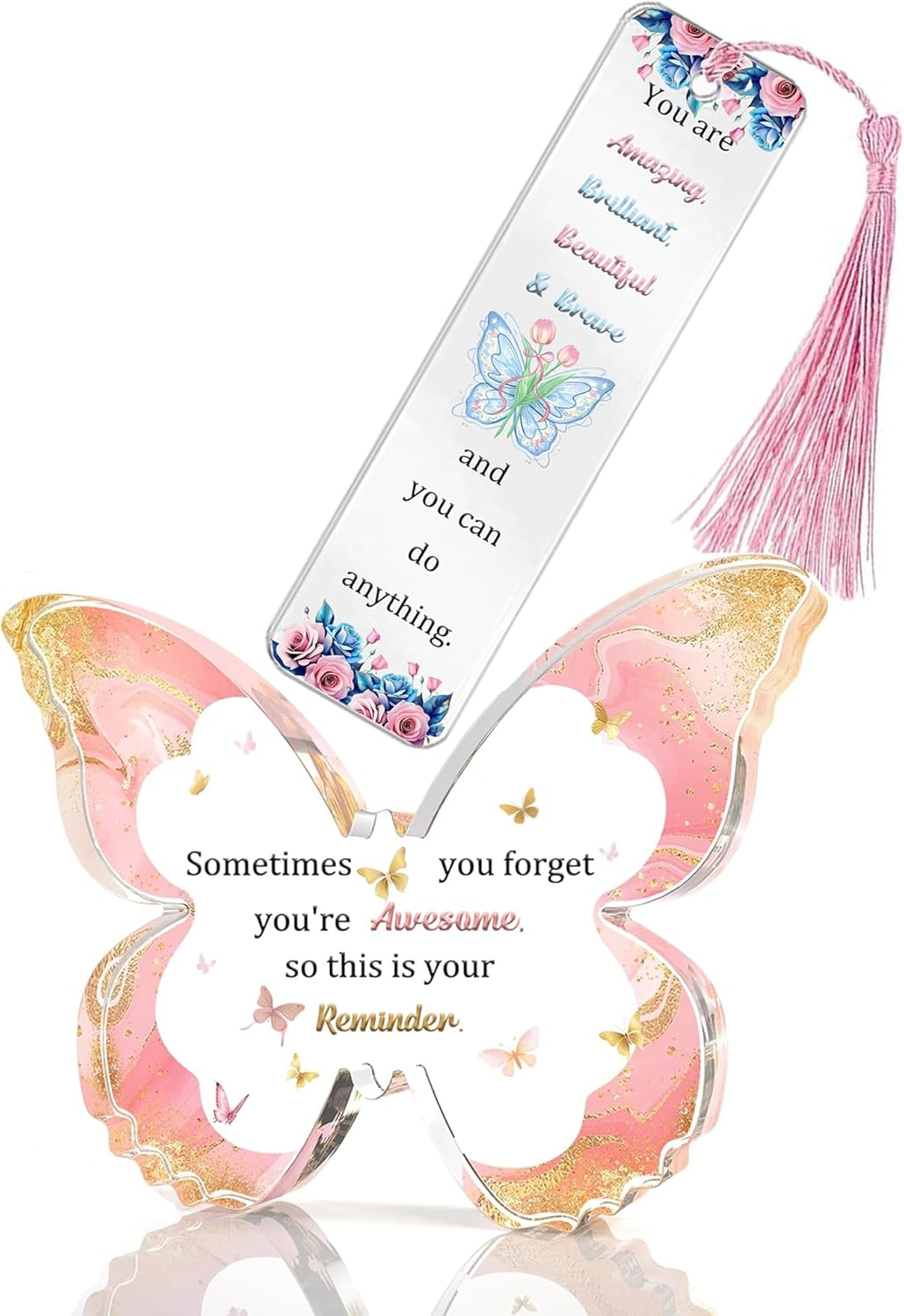 HZBLAZ Acrylic Bookmarks & Plaque Set Sunflower Encourage Keepsake Colleagues