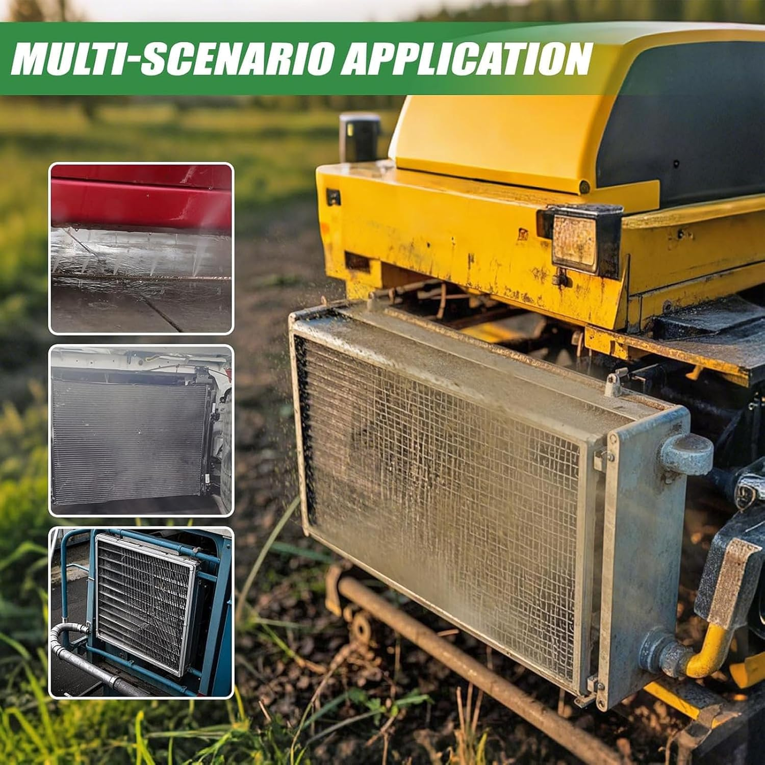 Luocute Radiator Cleaning Wand, 39 Inch 304 Stainless Steel Dual Use Cleaner Air Pump Flush Truck Pressure Washer Wand with 6 Nozzle Heads image number 1