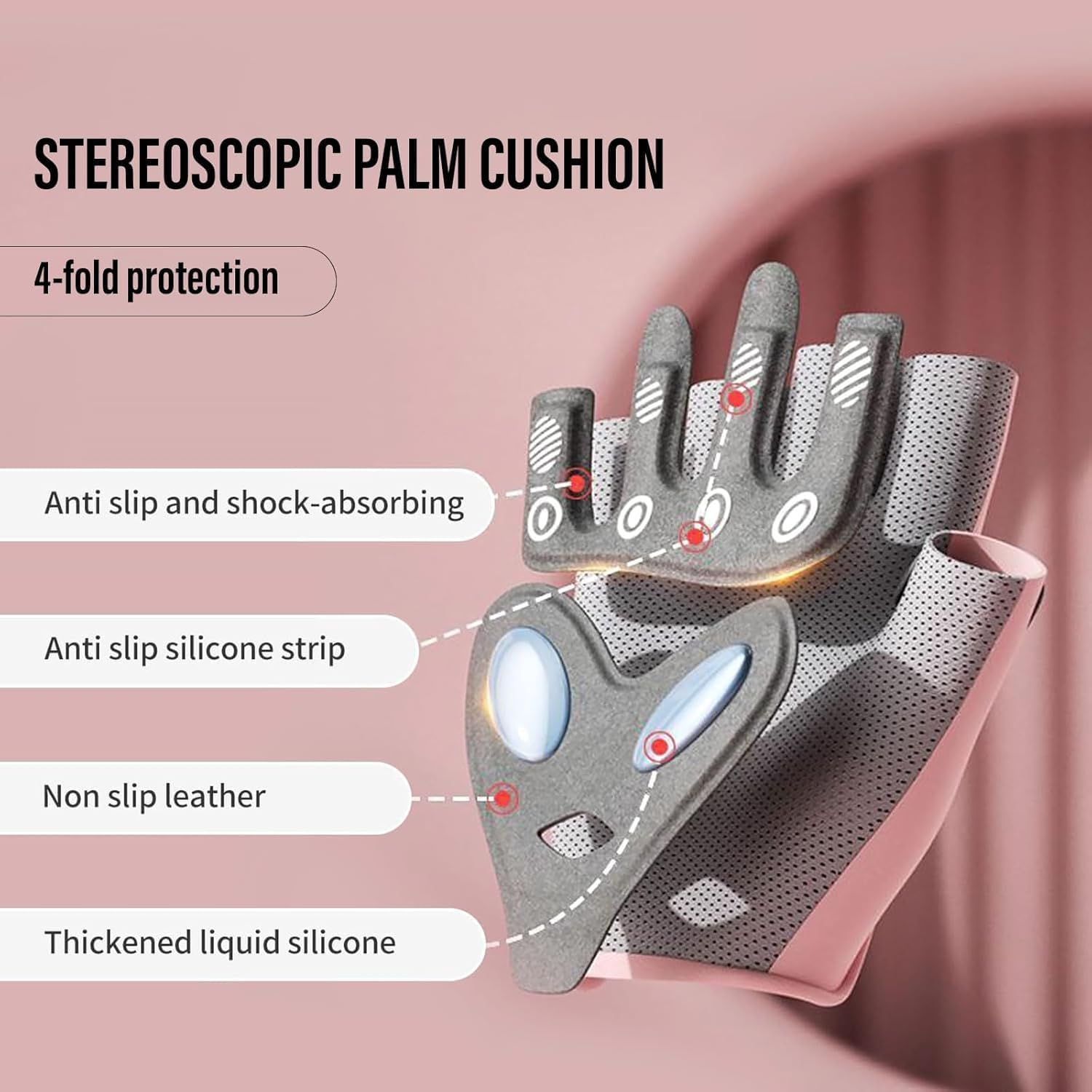 Liyquint Ventilated Gym Workout Gloves with Wrist Support for Women - Professional Weight Lifting Gloves for Gym Training, Fitness, Exercise, Hanging, Pull Ups image number 5